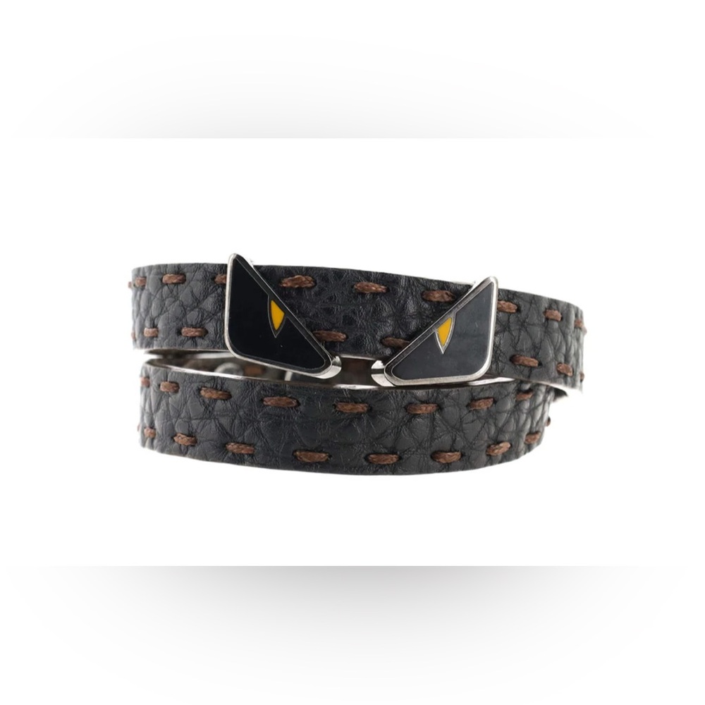 FENDI Selleria Monster Leather Bracelet